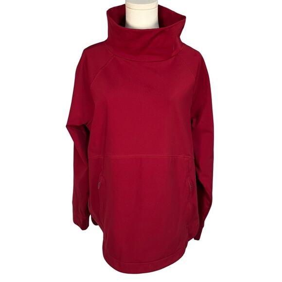 Lou & Grey Sporty Brushed Back Pockets Sweatshirt Red Womens Large‎ Athleisure - Picture 1 of 16